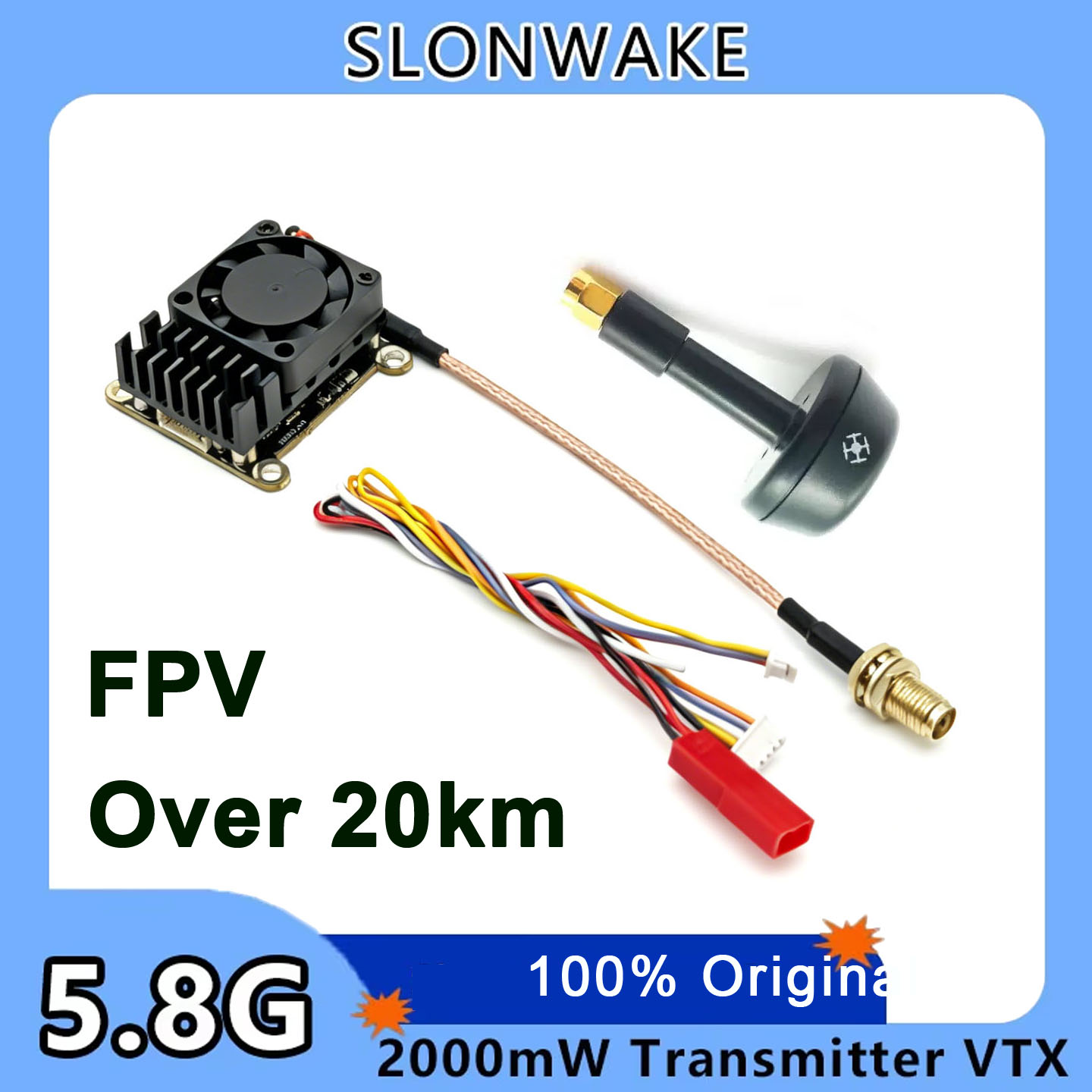 Fpv Drone Receiver - อัปเกรดใหม่ 5.8Ghz 2W ตัวส่งสัญญาณภาพวิดีโอไร้สาย FPV VTX